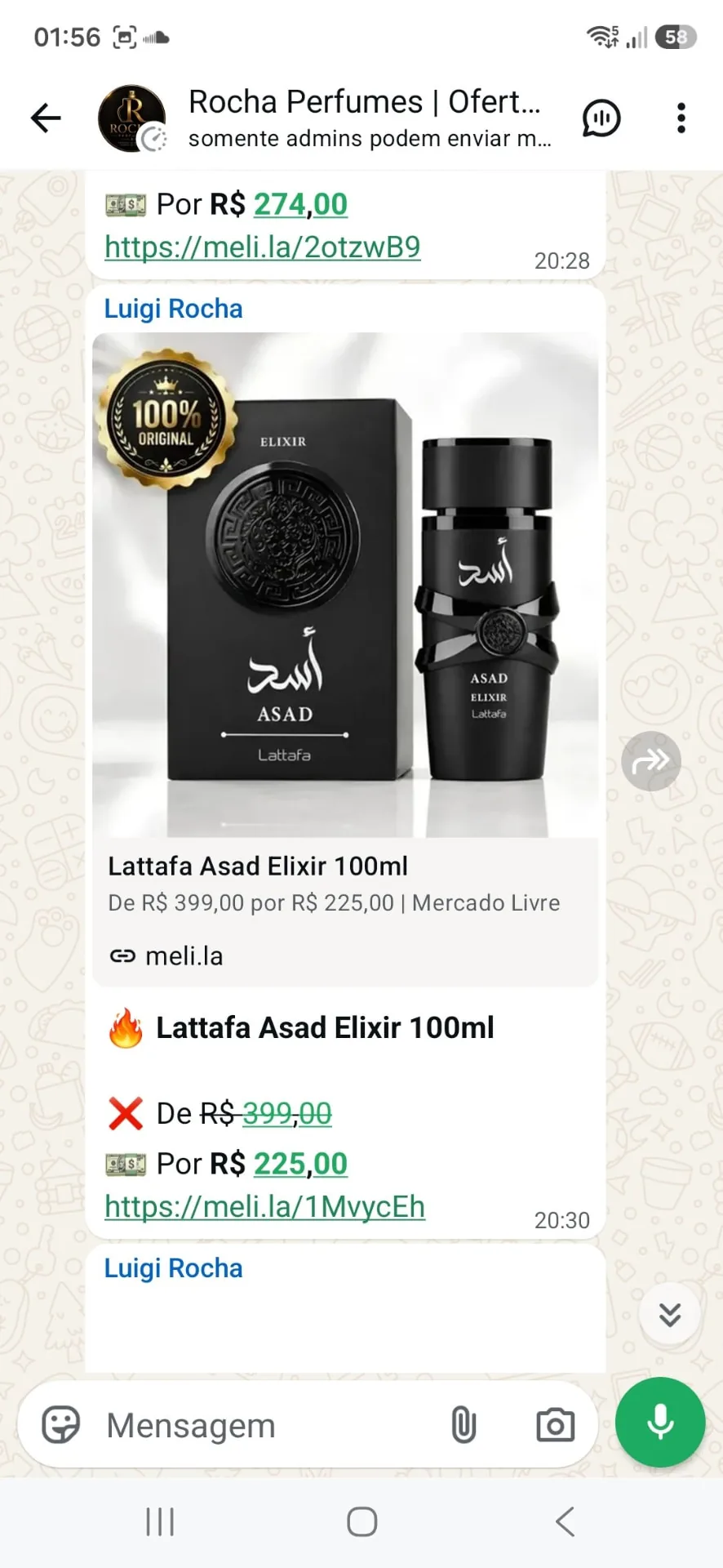Oferta do perfume Lattafa Asad Elixir 100 ml por R$ 225,00