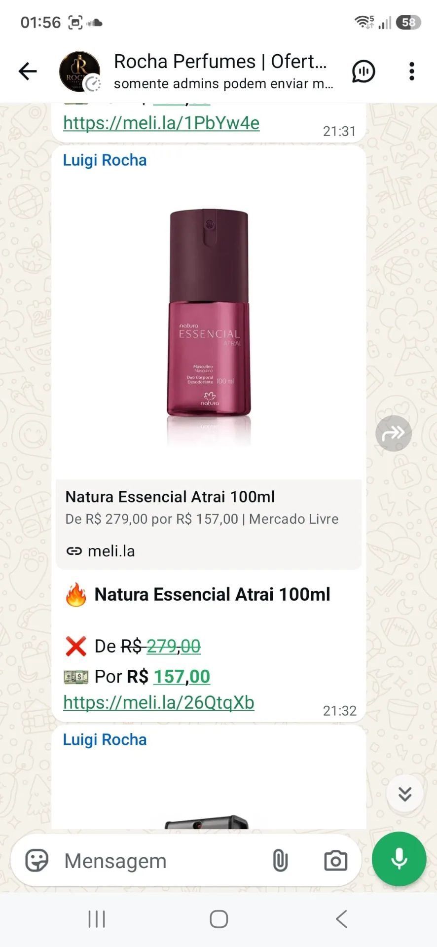 Oferta do perfume Natura Essencial Atrai 100 ml por R$ 157,00